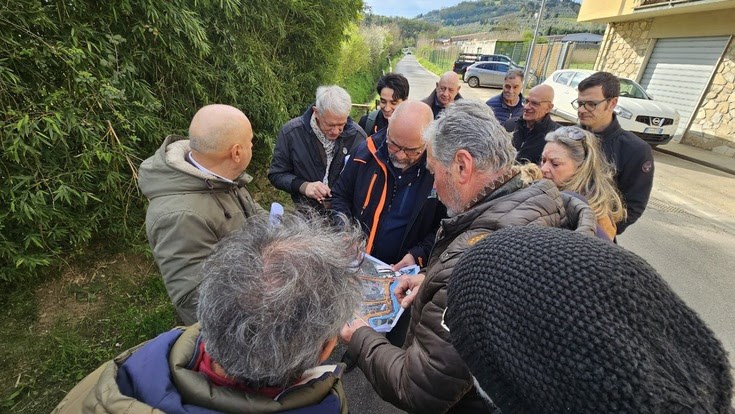 Un momento del sopralluogo