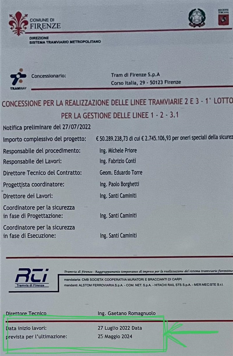 il cartello di fine lavori tav