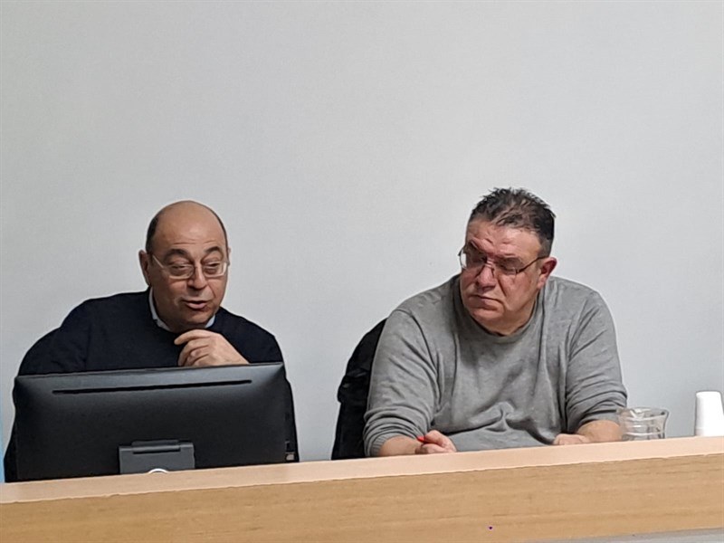 Un momento della serata . Roberto Sbenaglia e Simone Gianfaldoni