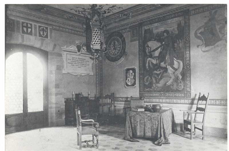 Un particolare affrescato da Galileo Chini di Villa Pecori Giraldi