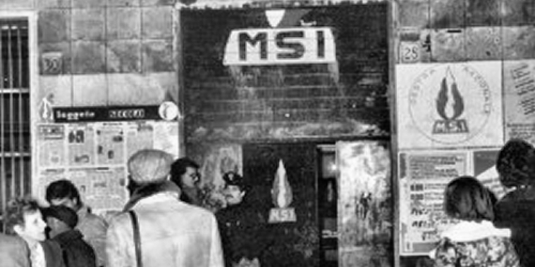La sede del MSI in via Acca Larentia dopo l'agguato