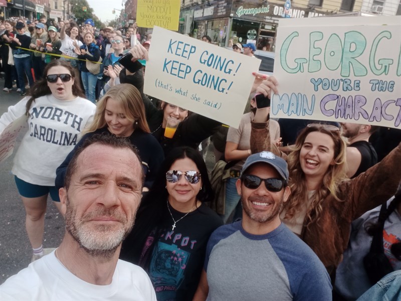 Cecconi durante la maratona di New York