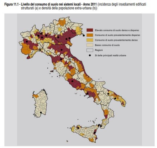 Il consumo suolo in Italia