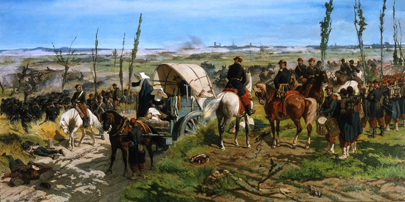 Il campo italiano dopo la battaglia di Magenta. G. Fattori (Livorno 1825-Firenze 1908). 1862, olio su tela, Palazzo Pitti, Galleria d’Arte Moderna
