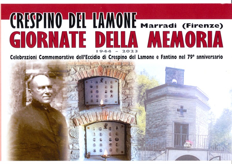 La locandina degli eventi con la figura dell’eroico don Fortunato Trioschi. 
