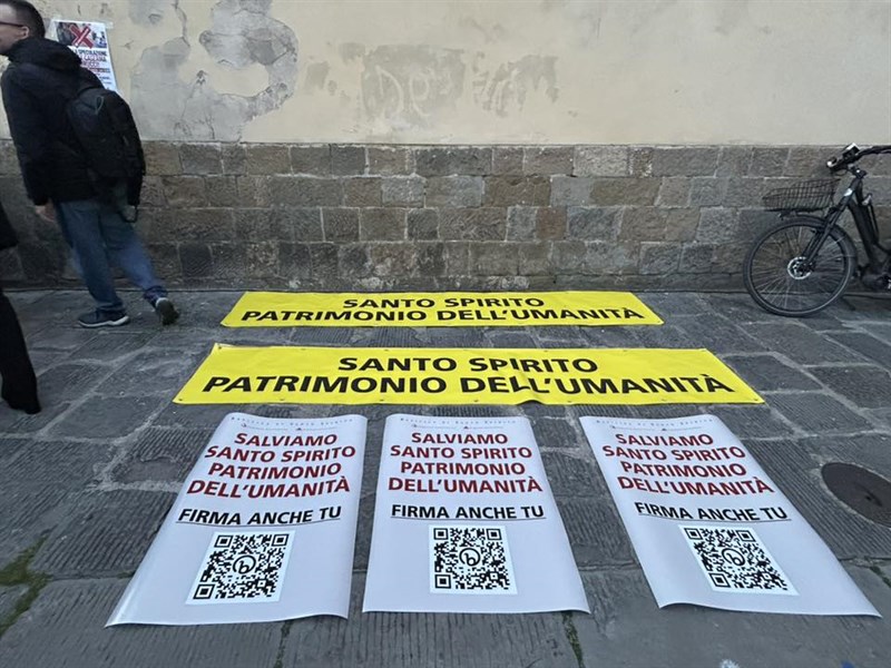 la protesta in Santo Spirito