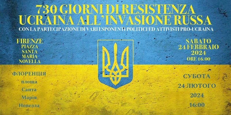 Due anni di Resistenza Ucraina: Manifestazione a Firenze per il secondo anniversario dell'Invasione Russa