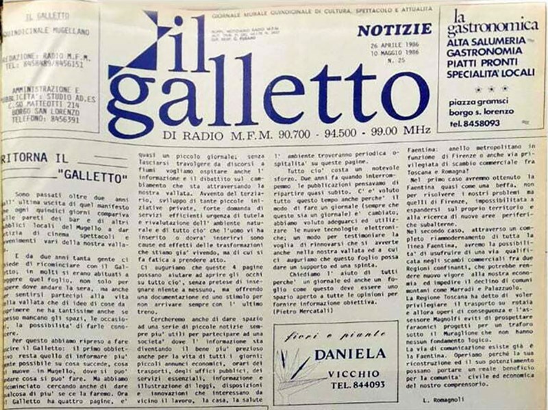 Una prima pagina de Il Galletto