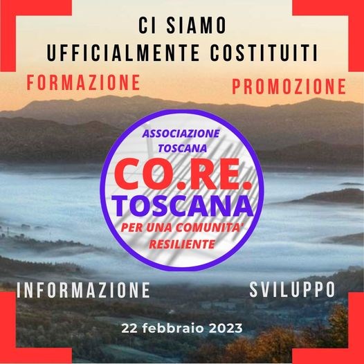 Si è costituita a Borgo San Lorenzo l’Associazione CO.RE.Toscana Aps si occuperà di Protezione Civile