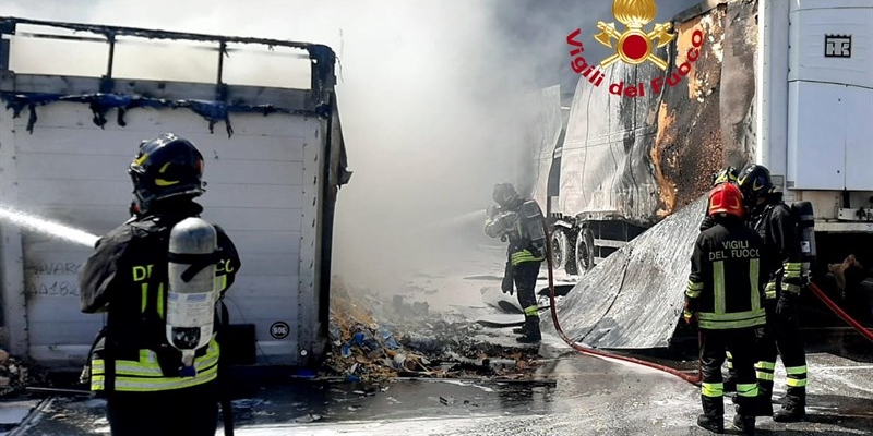 Fasi dell'intervento dei Vigili del Fuoco