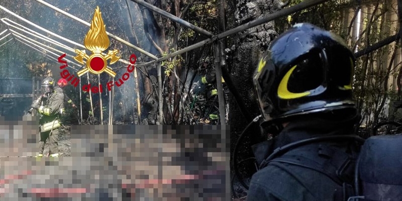 L'incendio dell'annesso all'hotel