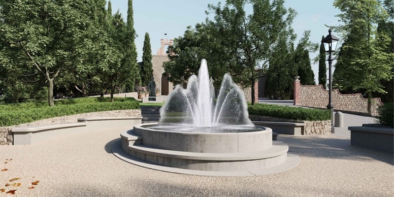 rendering della fontana di piazza Mazzini