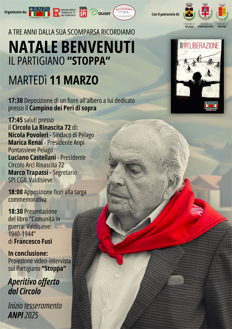 La locandina dell'evento dedicato a Natale Benvenuti