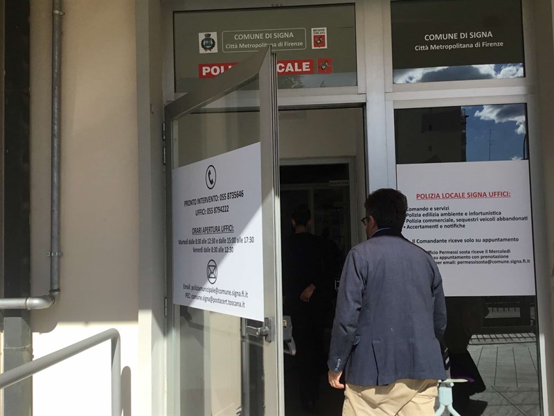 Il sopralluogo di Sindaco, Assessore e comandante alla nuova sede