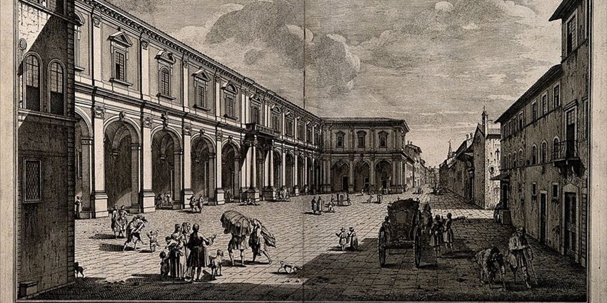 Veduta settecentesca dell’ospedale di Santa Maria Nuova
