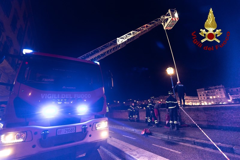 L'intervento dei Vigili del Fuoco