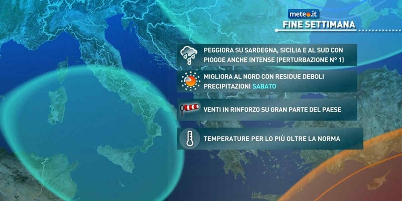 Il meteo del fine settimana