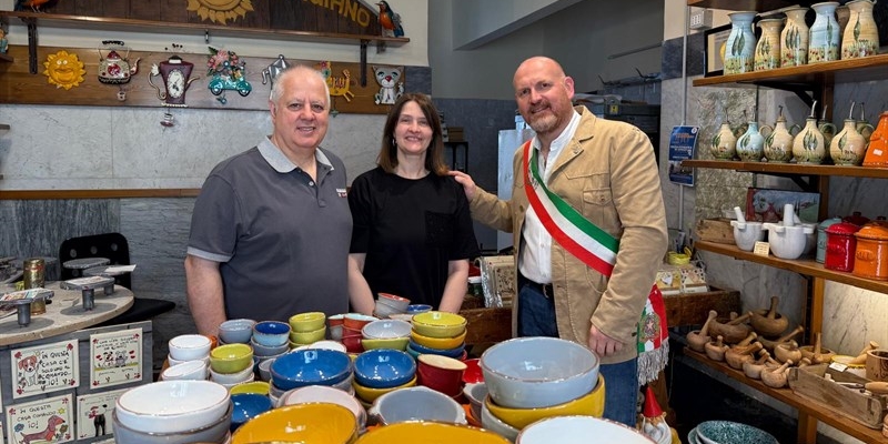 Anna Cecchi e Andrea Massaini con il sindaco Baroncelli