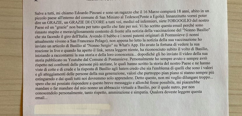La lettera del 18enne