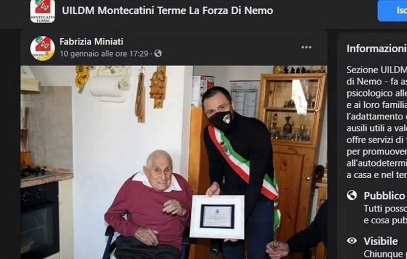 I cento anni di Renato Miniati, un mugellano che ora abita a Montecatini