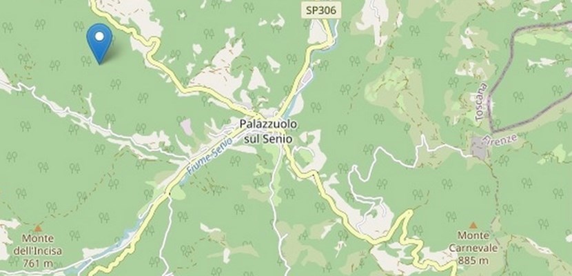 L'epicentro della scossa