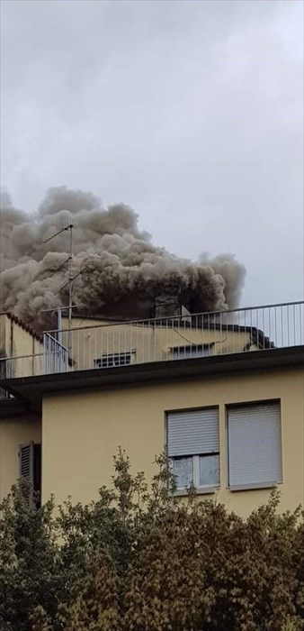 Incendio canna fumar Ristorante Girarrosto