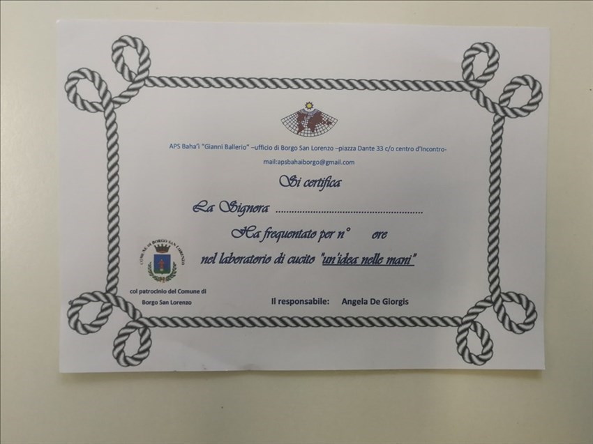 L’attestato che verrò consegnato al termine dei corsi