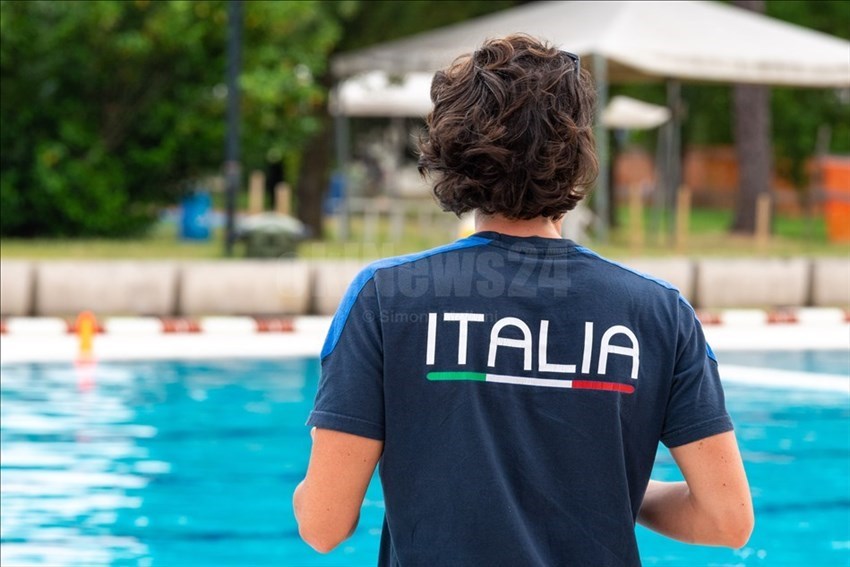 Aleksandra Cotti durante il riscaldamento prepartita.