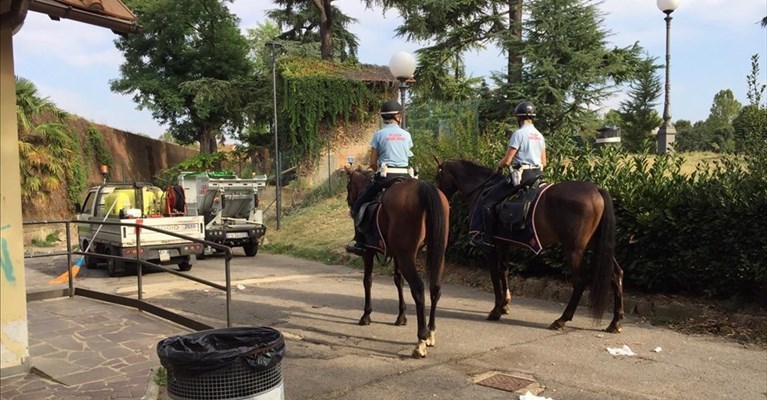 intervento dei vigili ai giardini della Fortezza