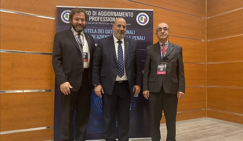 Stefano Cimasti (formazione Federpol) Luciano Tommaso Ponzi (Presidente Federpol) Alberto Paoletti (delegato nazionale privacy)