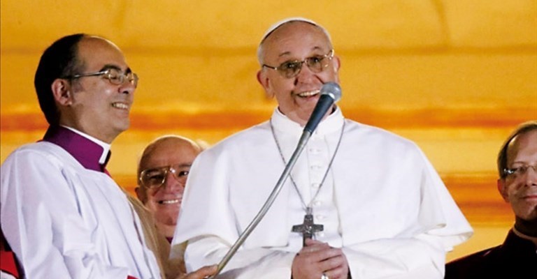 10 anni di Pontificato. Bergoglio appena eletto Papa