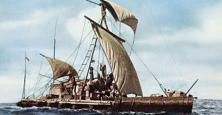 Il Kon tiki in navigazione nel 1947