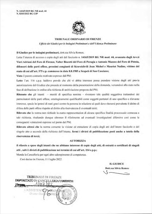 Autorizzazione di accesso agli atti