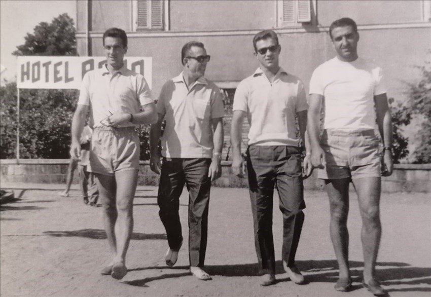 Orzan con i compagni di squadra Chiappella, Rimbaldo e Segato