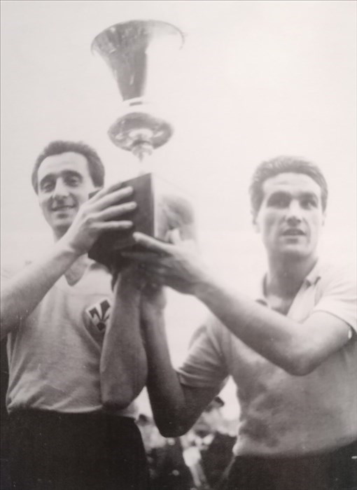 Con Enzo Robotti e la Coppa Italia 1961