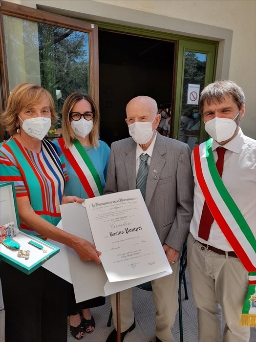 Basilio Pompei, Cavaliere della Repubblica a 104 anni: la cerimonia di insignazione
