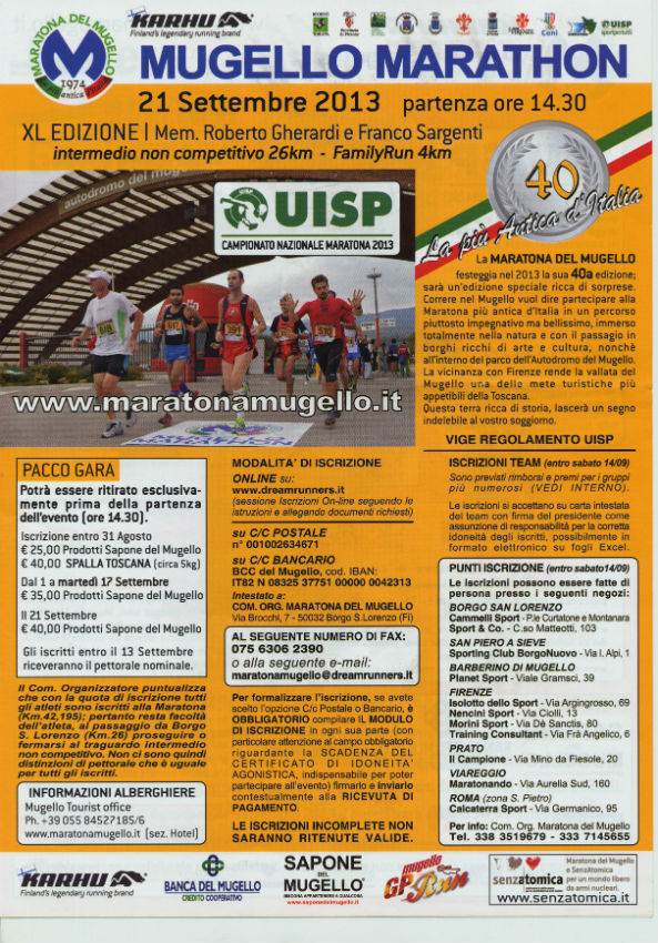 40° Maratona del Mugello. Tutte le info...