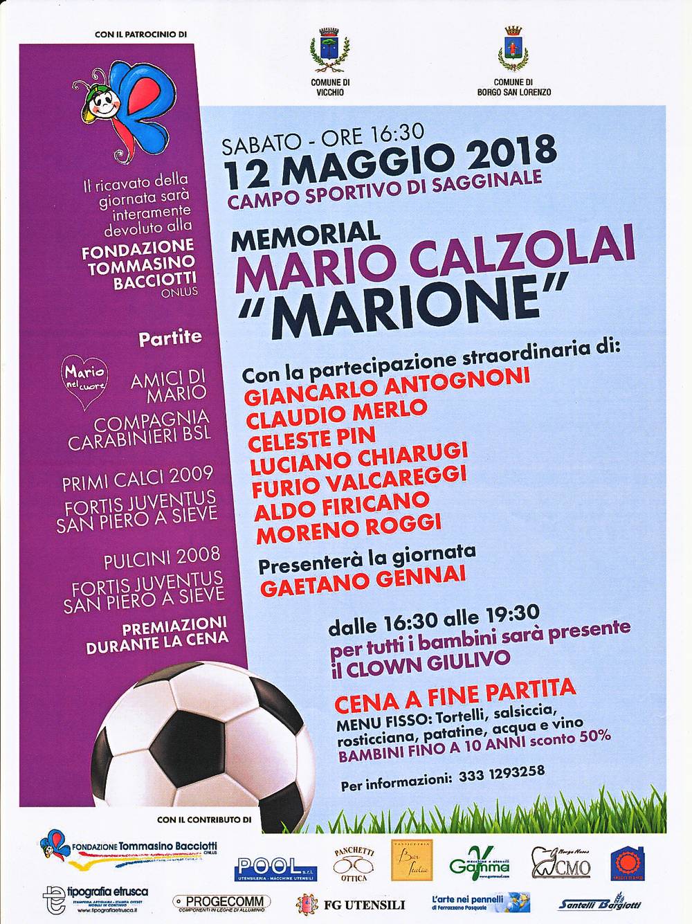 Memorial Mario Calzolai (Marione) a Sagginale, il 12 maggio