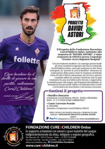 Nuova mission di "Cure2children" in Ghana: verrà intitolata a Davide Astori la nuova unità