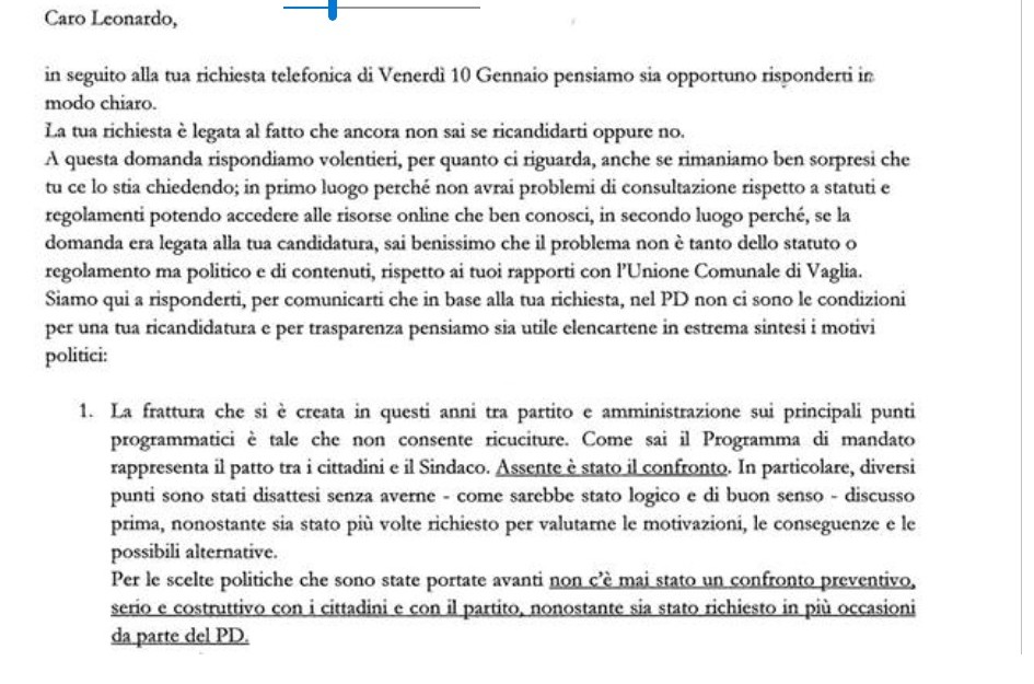 Vaglia. Il Pd dice no a Borchi. Candidato Guido Sacconi: sindacalista ed eurodeputato