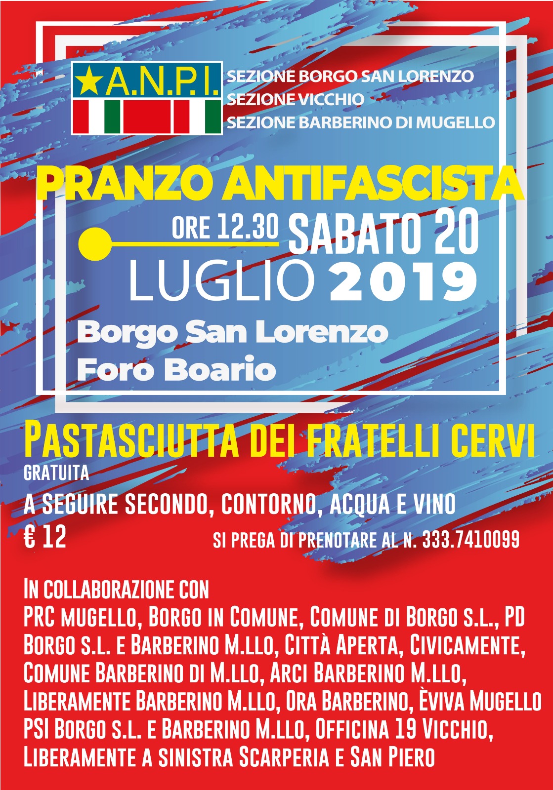Pranzo Antifascista "La pastasciutta dei Fratelli Cervi" al Foro Boario