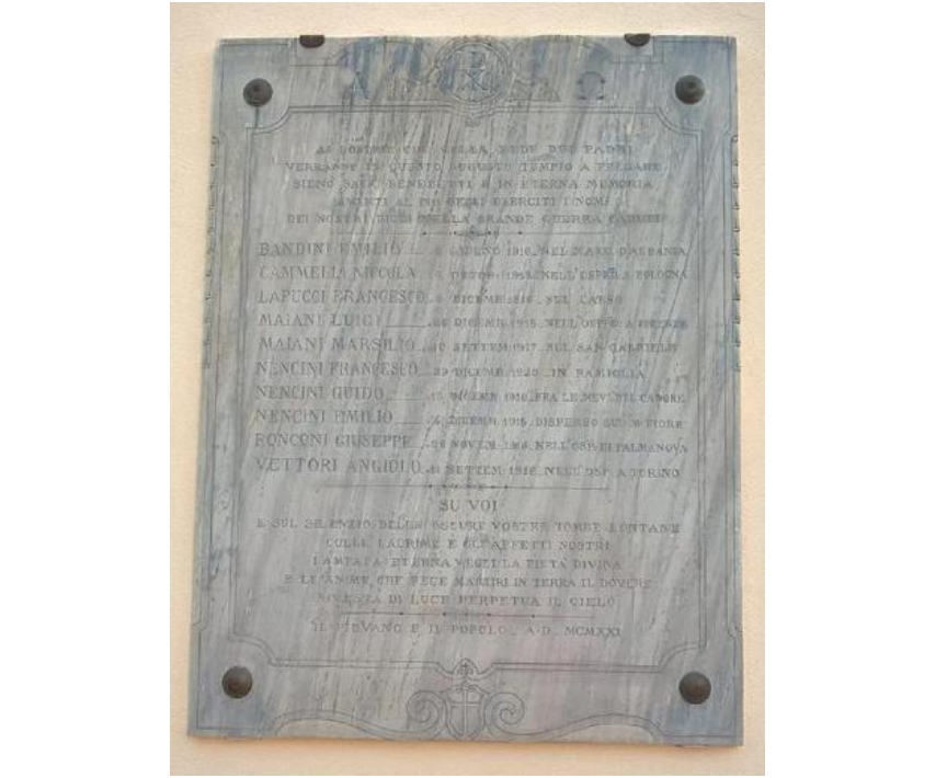 Fagna. Inaugurazione della lapide per i caduti