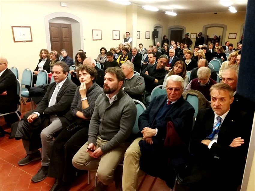 Un particolare del salone di Villa Pecori Giraldi durante il  convegno sull’olio