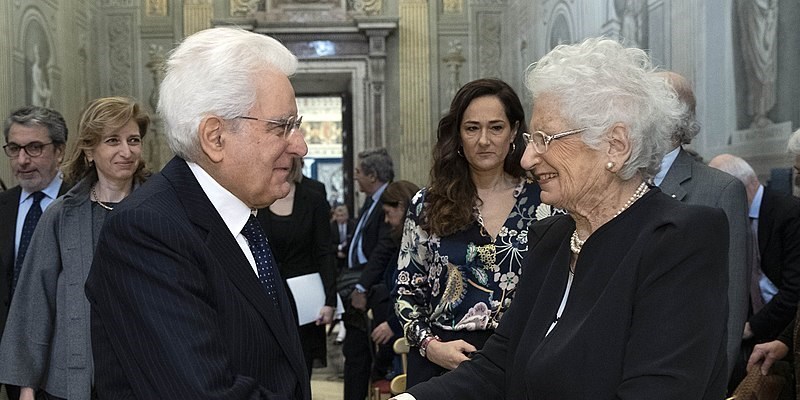 Il presidente Mattarella e la Senatrice a vita Liliana Segre