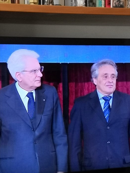 Massimo Pieraccini e il Presidente della Repubblica Sergio Mattarella