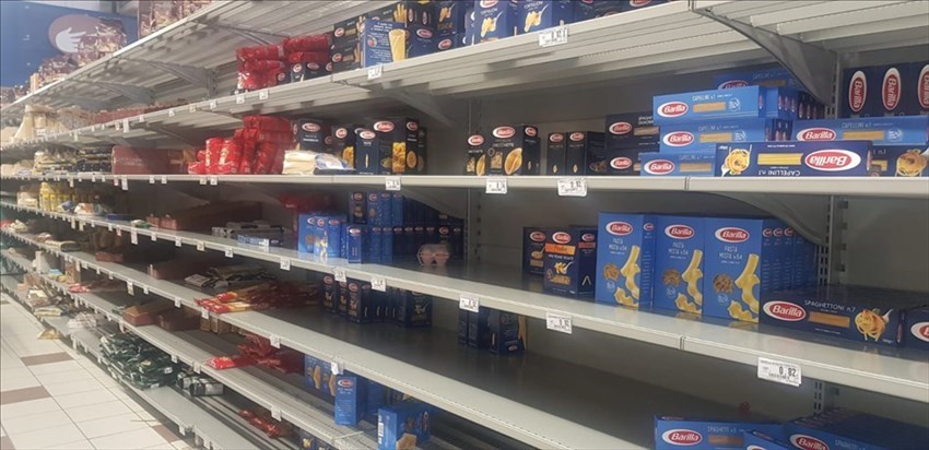 Situazione scaffali alla Coop di Figline Valdarno (FI) il 24/02/2020