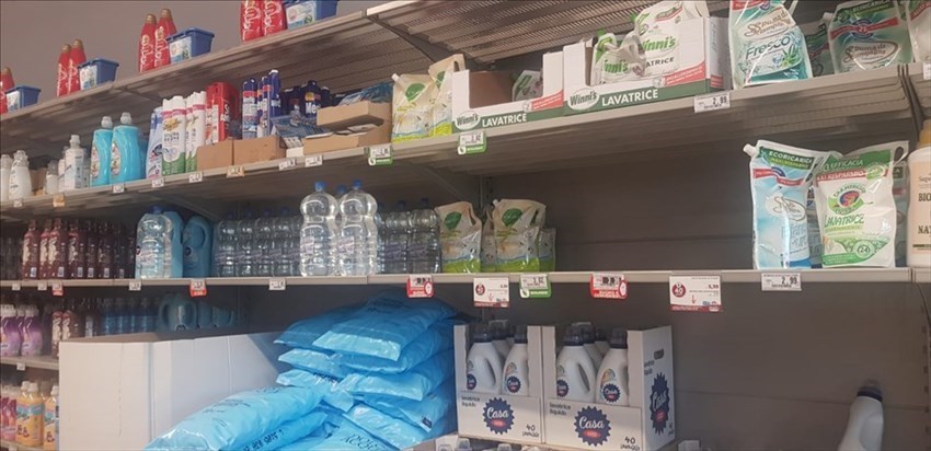 Situazione scaffali alla Coop di Figline Valdarno (FI) il 24/02/2020