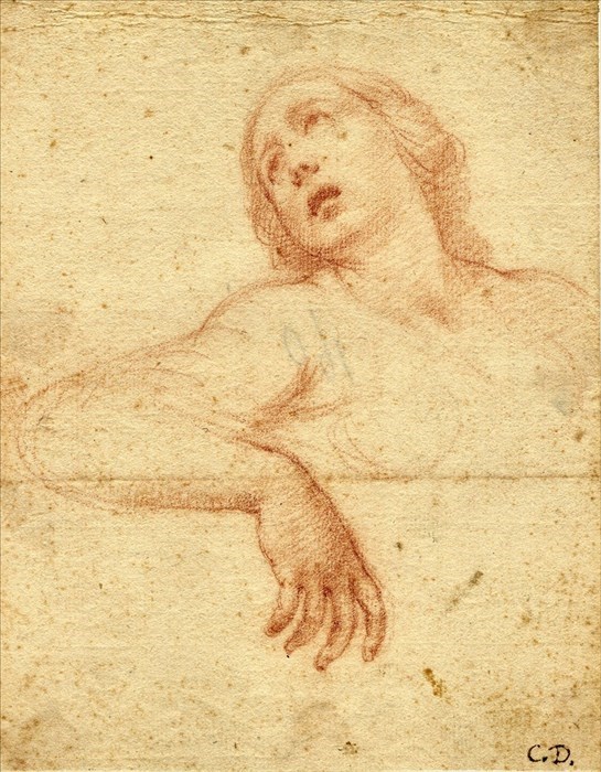Cesare Dandini  Figura femminile  pietra rossa su carta