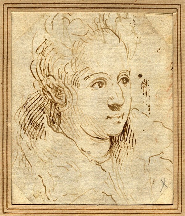 Palma il Giovane  Ritratto della moglie penna e inchiostro