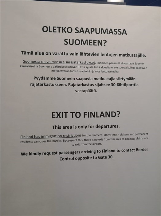 in Finlandia non si entra